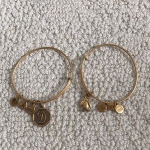 Two golden charm bracelets